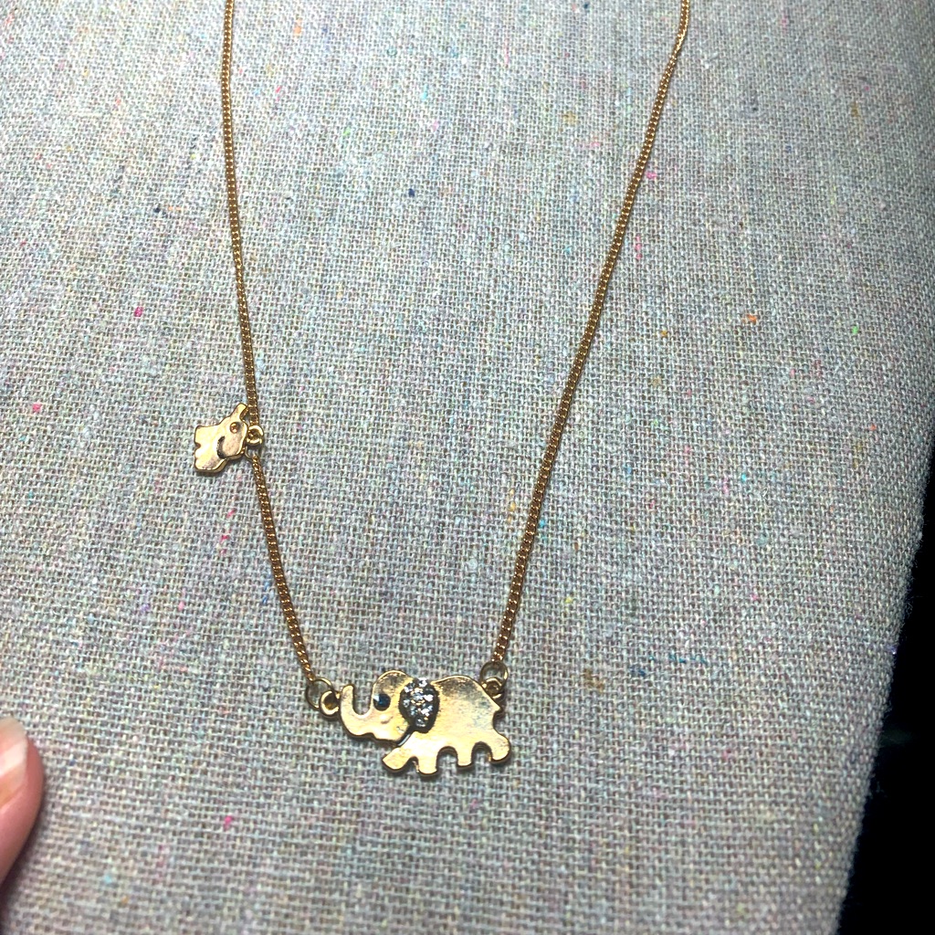 Elephant Mommy With Baby Necklace